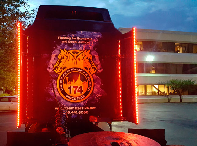 The Teamster Truck, all lit-up and ready to roll