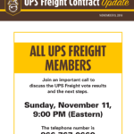 UPS Freight Conference Call: Nov 11 6:00PM