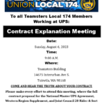 UPS Contract Explanation Meeting: August 6, 2023 9:00 A.M.